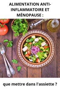 Assiette méditerranéenne avec huile d'olive, légumes colorés, féta, épices et aromates, alimentation anti-inflammatoire à la ménopause